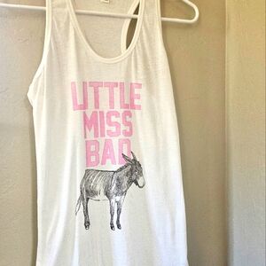 NWOT Delta White Ringspun "Little Miss Bad 🫏" Tank Top